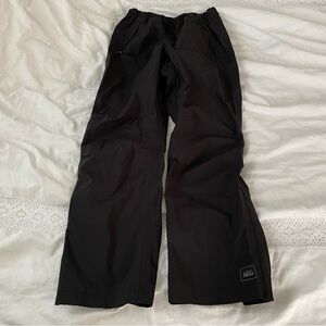REI Size Large 14-16 Rain Pants Kids Black Waterproof ski snow